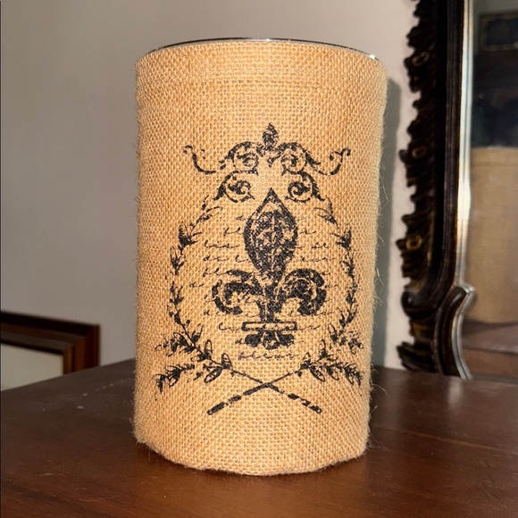 fluer de lis vase candle holders rattan jute French country decor shabby chic - Picture 2 of 2